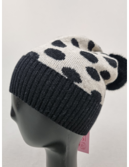 GORROS MOLONES DE MUJER EN LANA CON TOPOS Y POM-POM