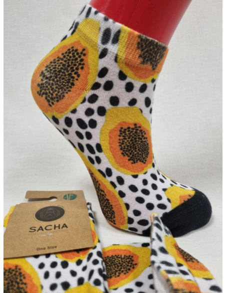 CALCETINES SNEAKER BAMBU KIWI NARANJA