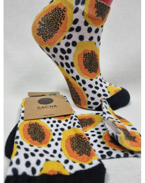 CALCETINES SNEAKER BAMBU KIWI NARANJA