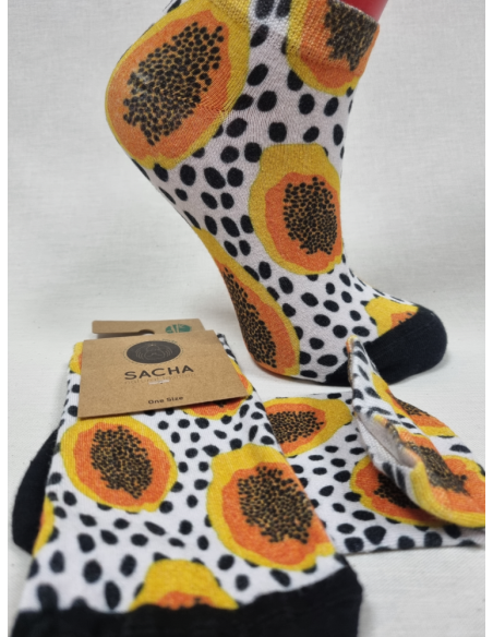 CALCETINES SNEAKER BAMBU KIWI NARANJA