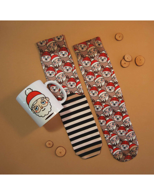 Pack taza y calcetin Santa y Reno