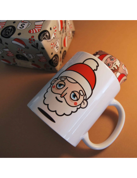 Pack taza y calcetin Santa y Reno
