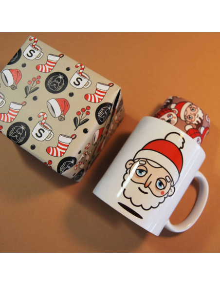 Pack taza y calcetin Santa y Reno