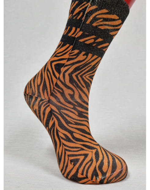 CALCETINES ANIMAL PRINT DE MUJER CON BRILLO DE LUREX