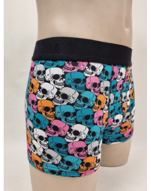 BOXER DIVERTIDO DE HOMBRE CON CALAVERAS DE COLORES