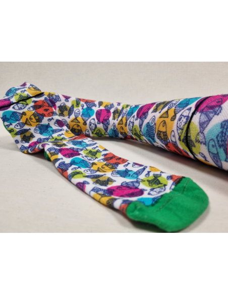 CALCETINES ALEGRES DE HOMBRE EN BAMBU CON PECES