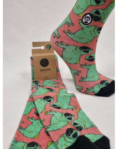 CALCETINES BAMBÚ MUJER BULLDOG VERDE