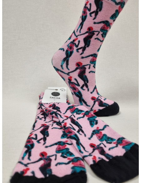 CALCETINES DIVERTIDOS DE MUJER DE BAMBU DIBUJO MUJERES BAILANDO