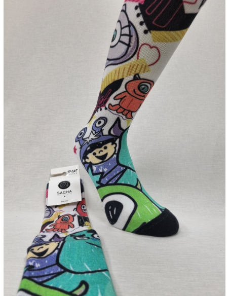 CALCETINES DIFERENTES DE HOMBRE EN ALGODON DIBUJO MONSTERS