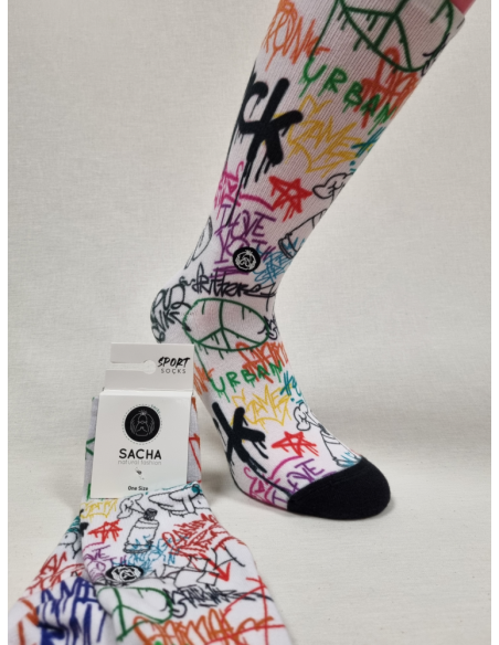 CALCETINES DIVERTIDOS DE HOMBRE DON DIBUJO GRAFITI EN ALGODON