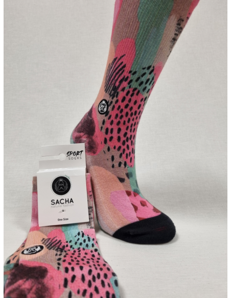 CALCETINES MOLONES DE MUJER EN ALGODON CON CIRCULOS Y MOTAS