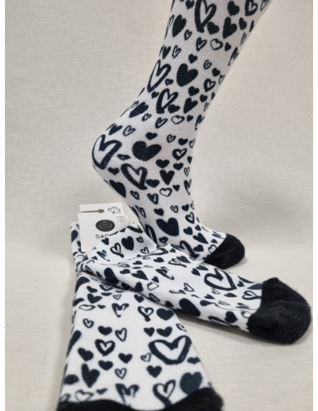 CALCETINES CARIÑOSOS DE MUJER EN ALGODON DISEÑO CORAZONES