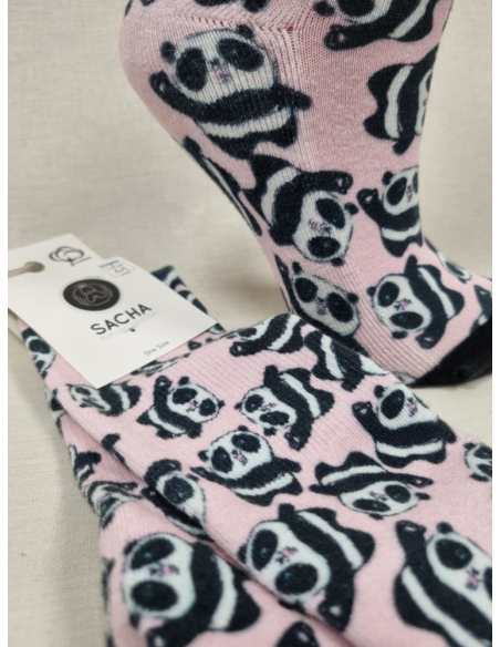 CALCETINES MOLONES DE MUJER EN ALGODÓN CON OSOS PANDAS