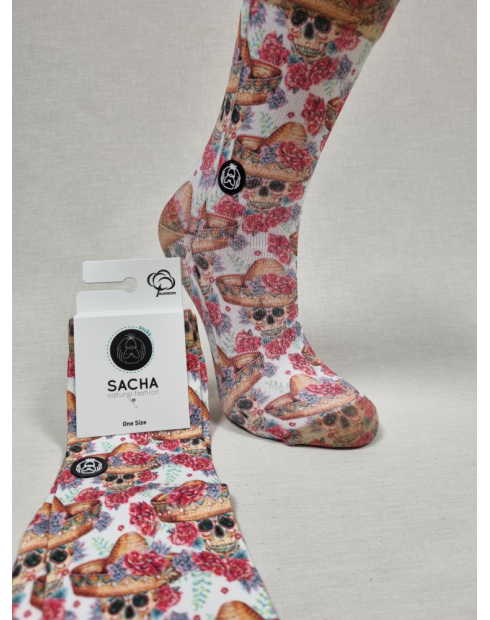 CALCETINES MOLONES DE MUJER CON CALAVERAS CATRINAS