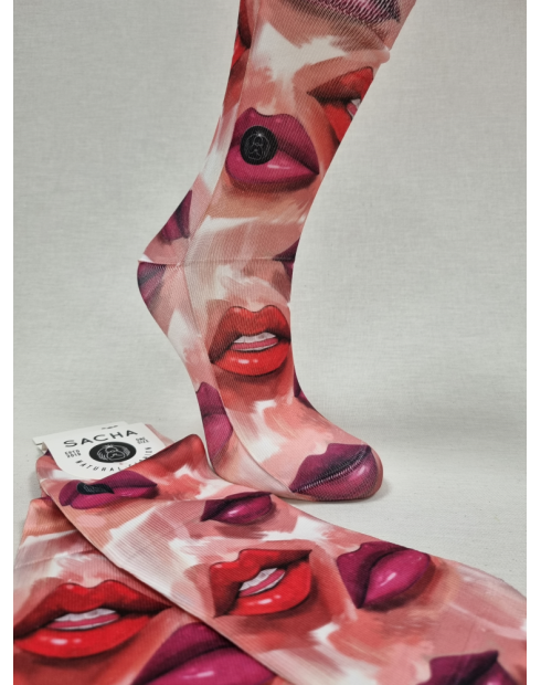 CALCETINES ORIGINALES DE MUJER CON LABIOS PINTADOS