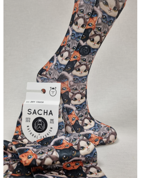 CALCETINES PREMIUM CON GATOS DE MUJER