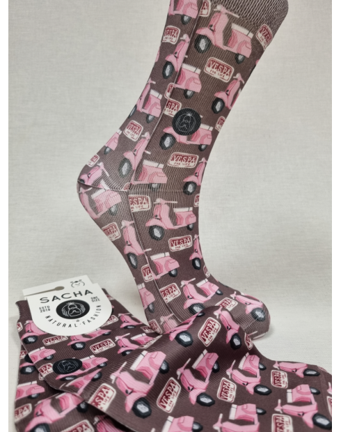 CALCETINES SWEET DE MUJER CON VESPA ROSA