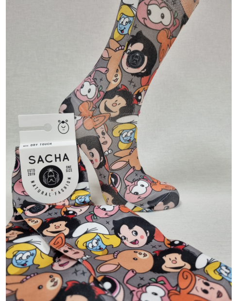 CALCETINES MOLONES DE MUJER CON ORIGINAL DISEÑO CÓMIC