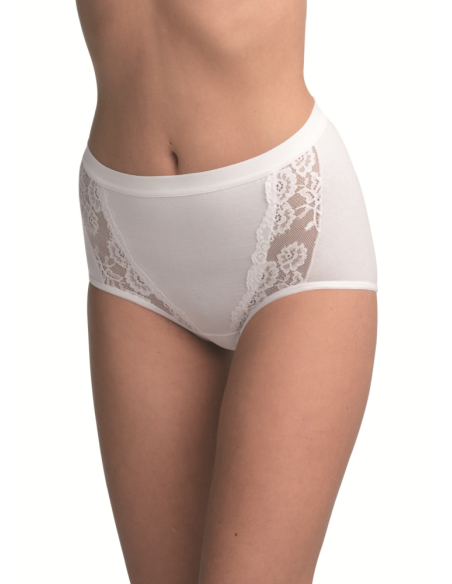 BRAGA ALTA DE ALGODÓN Y PUNTILLA