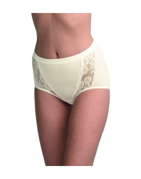 BRAGA ALTA DE ALGODÓN Y PUNTILLA