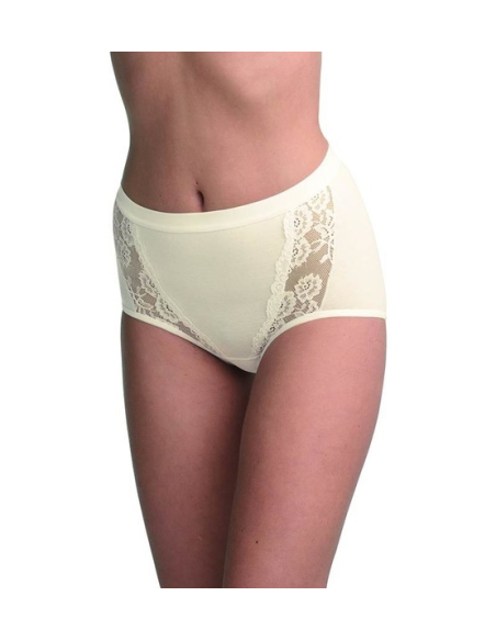 BRAGA ALTA DE ALGODÓN Y PUNTILLA