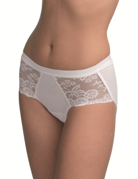 BRAGA ALTA DE ALGODÓN Y PUNTILLA