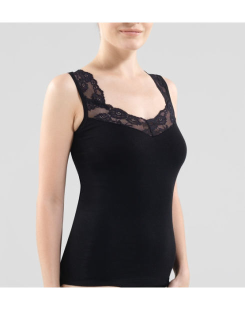 CAMISETA MUJER TIRANTE CON PUNTILLA