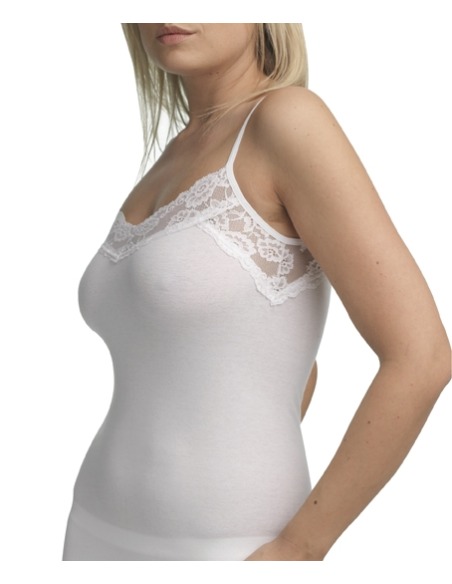 CAMISETA MUJER PUNTILLA TIRANTE FINO