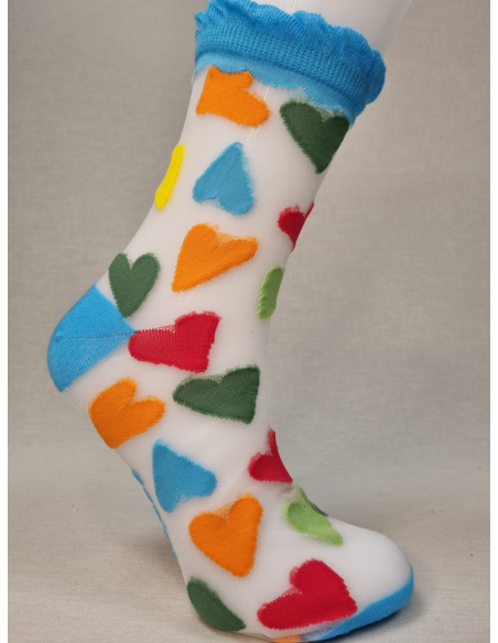 CALCETINES DE MUJER DISTINTOS CON CORAZONES