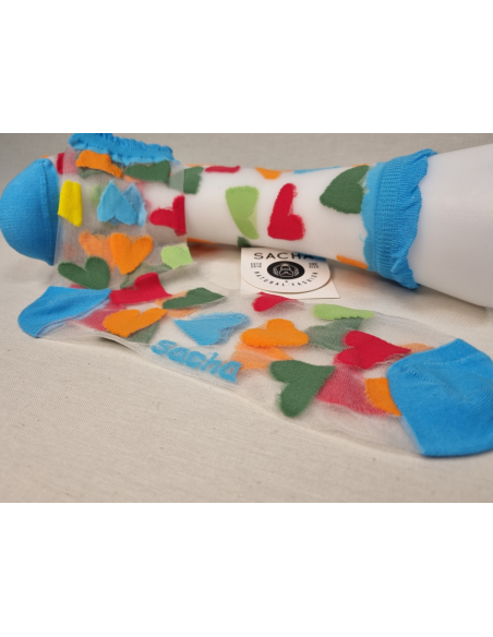 CALCETINES DE MUJER DISTINTOS CON CORAZONES