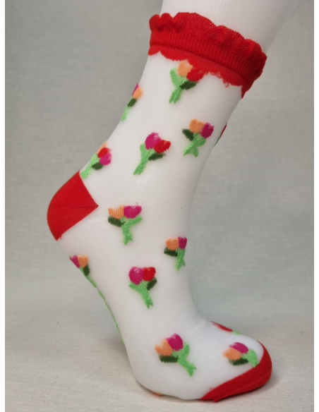 CALCETINES DE MUJER DIFERENTES CON TULIPANES