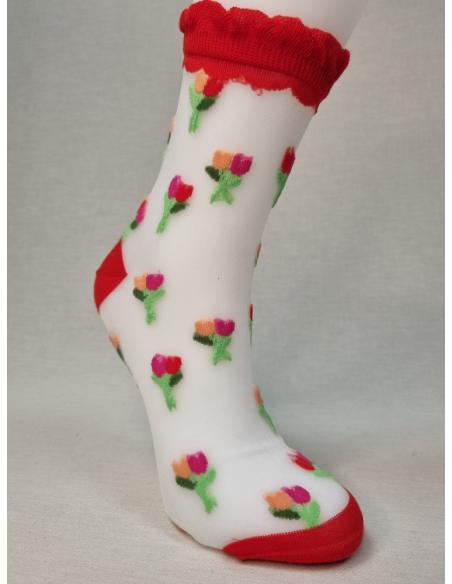 CALCETINES DE MUJER DIFERENTES CON TULIPANES