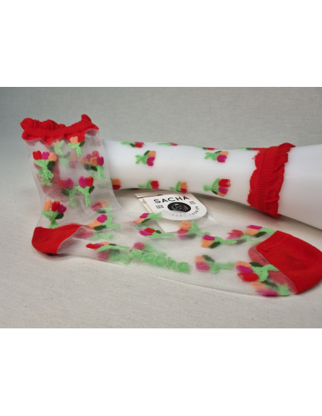CALCETINES DE MUJER DIFERENTES CON TULIPANES