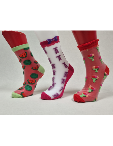 CALCETINES DE MUJER DIFERENTES CON TULIPANES