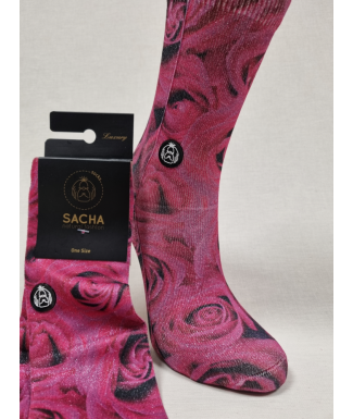 CALCETINES LUREX ROSA ROJA
