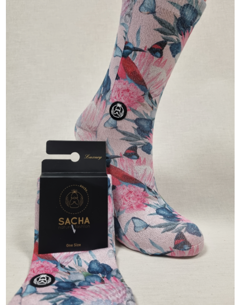 CALCETINES LUREX FLOR Y MARIPOSA