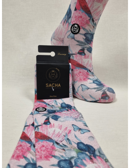 CALCETINES LUREX FLOR Y MARIPOSA