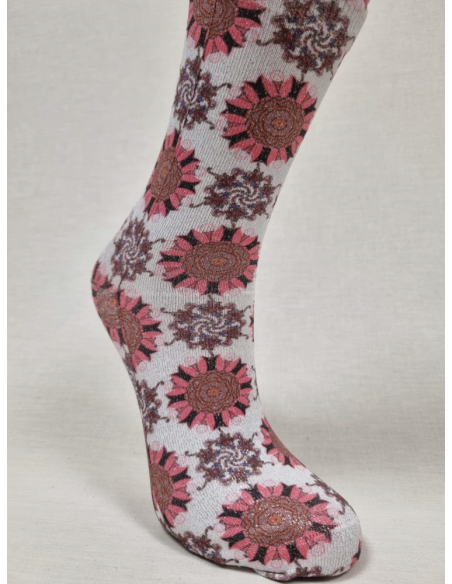 CALCETINES ORIGINALES DE MUJER EN LUREX CON DISEÑO ROSETON