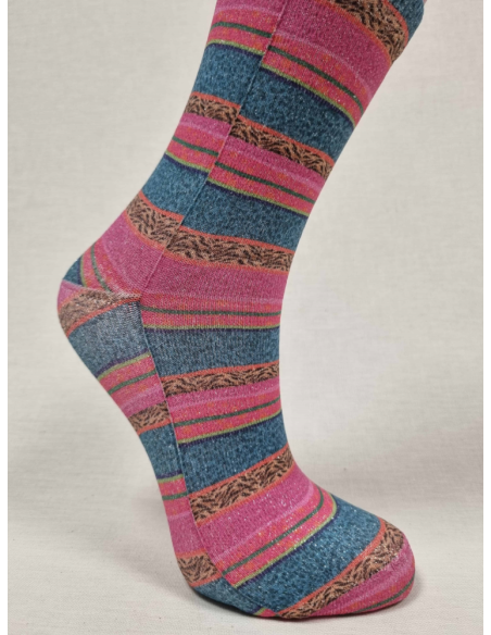 CALCETINES ATREVIDOS DE MUJER CON LUREX DE RAYAS MULTICOLOR
