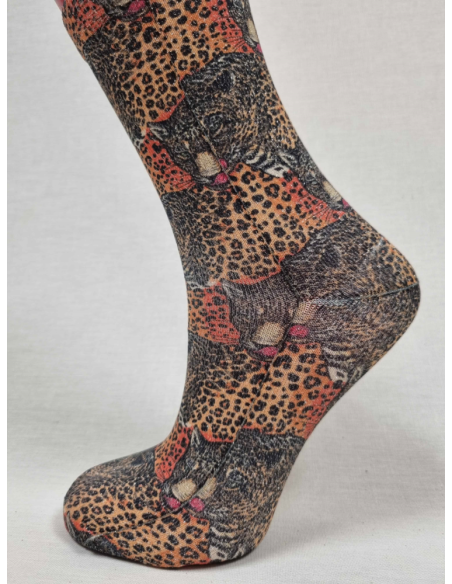 CALCETINES INFORMALES DE MUJER EN LUREX CON DIBUJOS ANIMAL PRINT