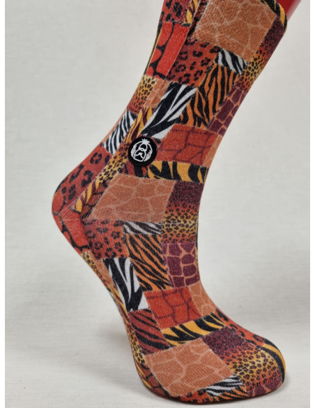 CALCETINES UNICOS DE MUJER CON LUREX DISEÑO AFRICA