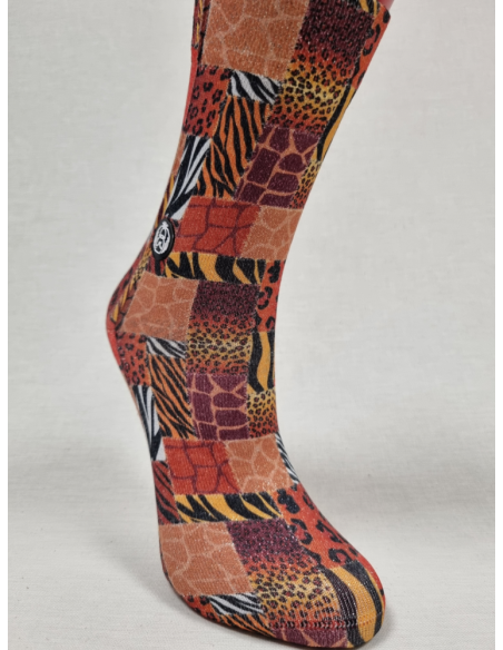 CALCETINES UNICOS DE MUJER CON LUREX DISEÑO AFRICA
