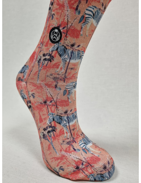 CALCETINES CALIDAD PREMIUM DE MUJER CON LUREX DISEÑO CEBRAS