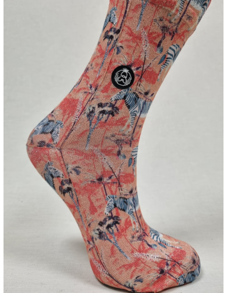 CALCETINES CALIDAD PREMIUM DE MUJER CON LUREX DISEÑO CEBRAS