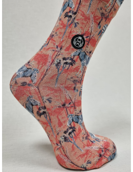 CALCETINES CALIDAD PREMIUM DE MUJER CON LUREX DISEÑO CEBRAS