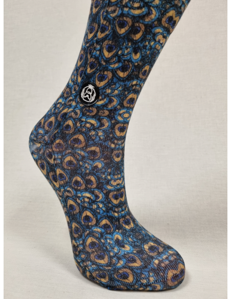 CALCETINES COMODOS DE MUJER PLUMAS PAVO REAL