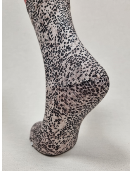CALCETINES ELEGANTES DE MUJER DISEÑO ANIMAL PRINT CON BRILLO