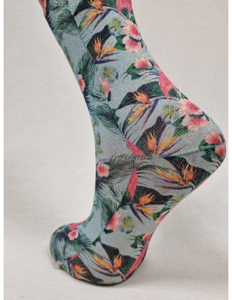 CALCETINES DIVERTIDOS MUJER CON LUREX FLAMENCO EN SELVA
