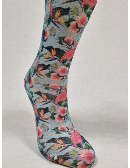 CALCETINES DIVERTIDOS MUJER CON LUREX FLAMENCO EN SELVA