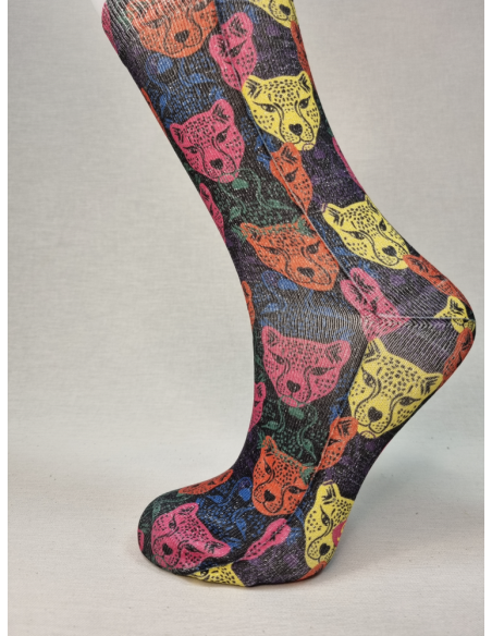 CALCETINES DE MUJER ORIGINALES DE LUREX CON PANTERAS